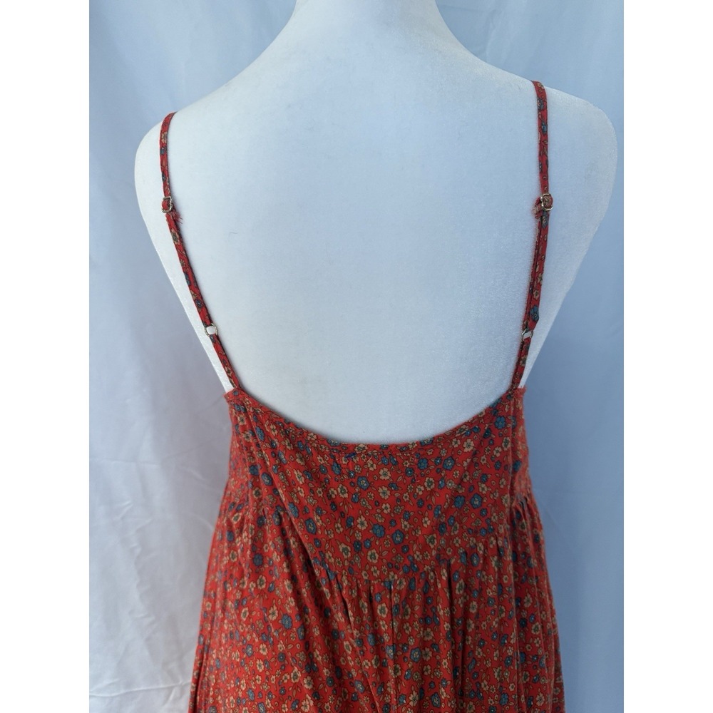Natural Life Wide Leg Tiered Floral Romper Size S Oversized Pockets Sleeveless - Picture 10 of 15